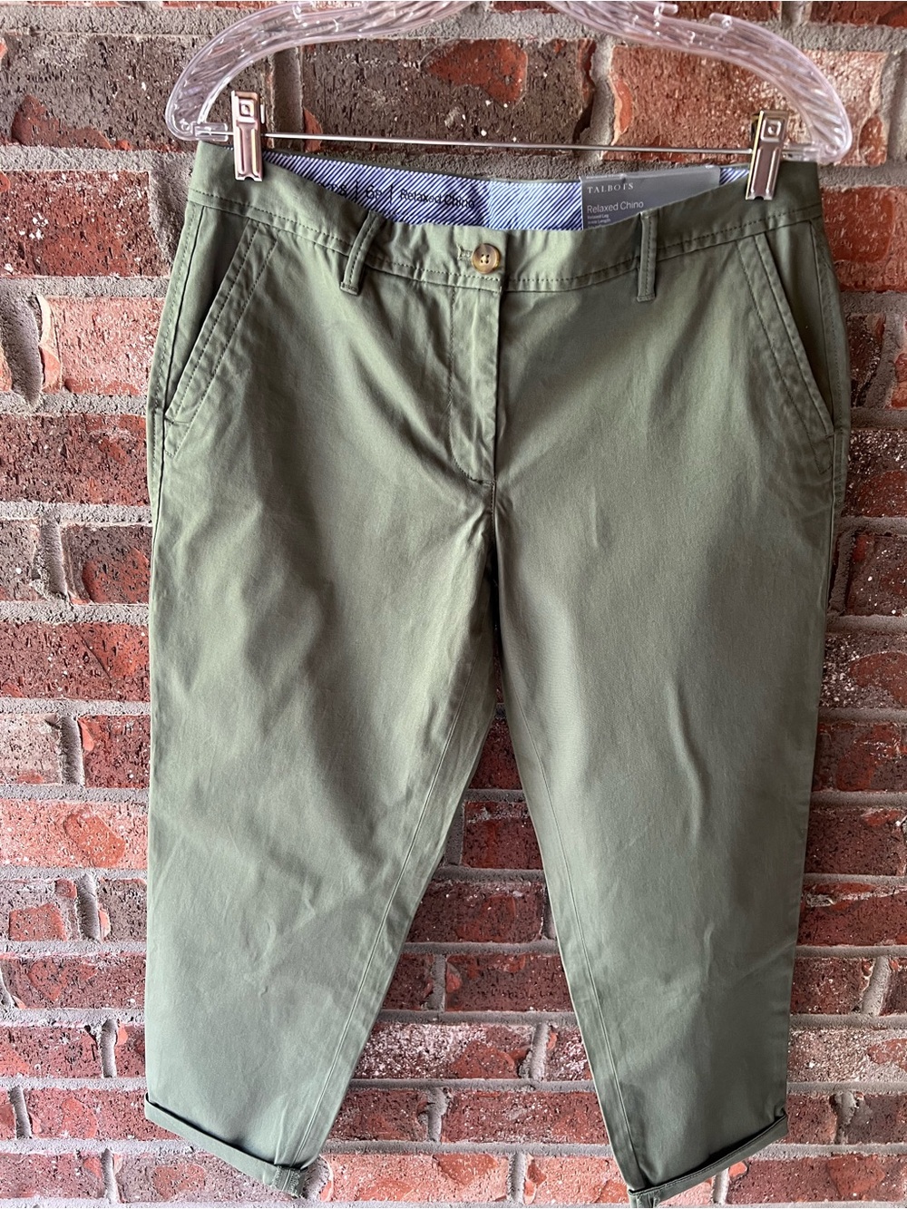 NWT- womens Talbot Olive Green Chinos size 6petite